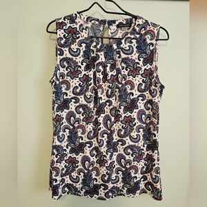 Tommy Hilfiger Paisley Print Sleeveless Top, Medium